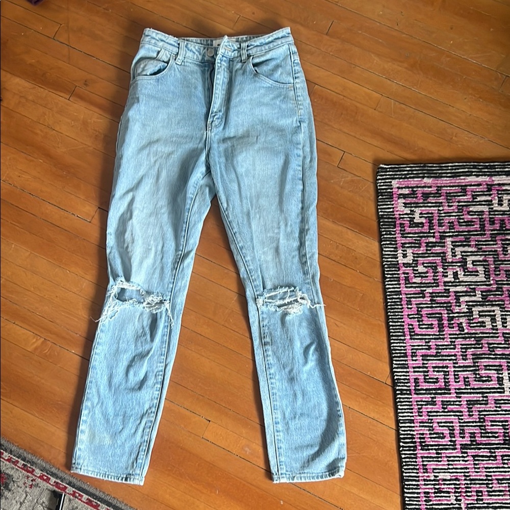 Women's Light Blue Distressed Jeans
